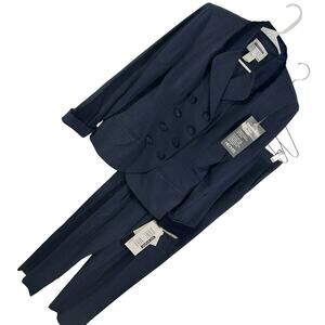 NWT@$134! DANI MAX! RICH BLACK VELVET TRIMMED 2 PC TAILORED PANT SUIT! SZ 10P